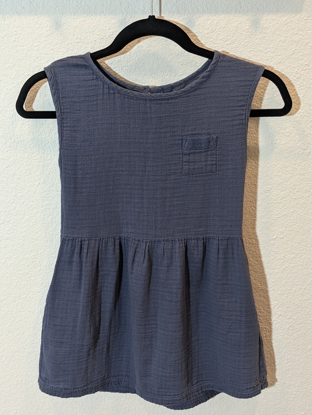 Roxy Girls Muslin Periwinkle Blue Sleeveless Dress - Peplum Top